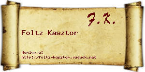 Foltz Kasztor névjegykártya